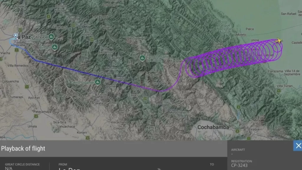 Avião passa 2 horas voando em círculos antes de cair na Bolívia aviao-passa-2-horas-voando-em-circulos-antes-de-cair-na-bolivia