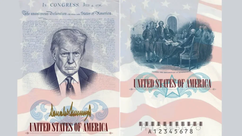 EUA vão emitir passaportes comemorativos com rosto e assinatura de Trump eua-vao-emitir-passaportes-comemorativos-com-rosto-e-assinatura-de-trump