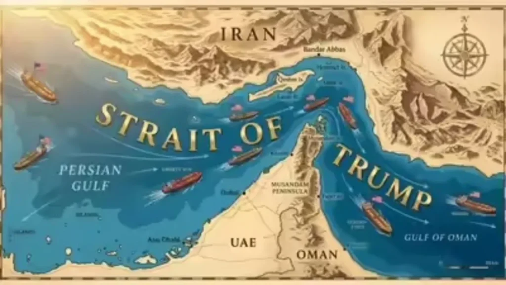 presidente-dos-eua-republica-mapa-que-renomeia-hormuz-para-‘estreito-de-trump’